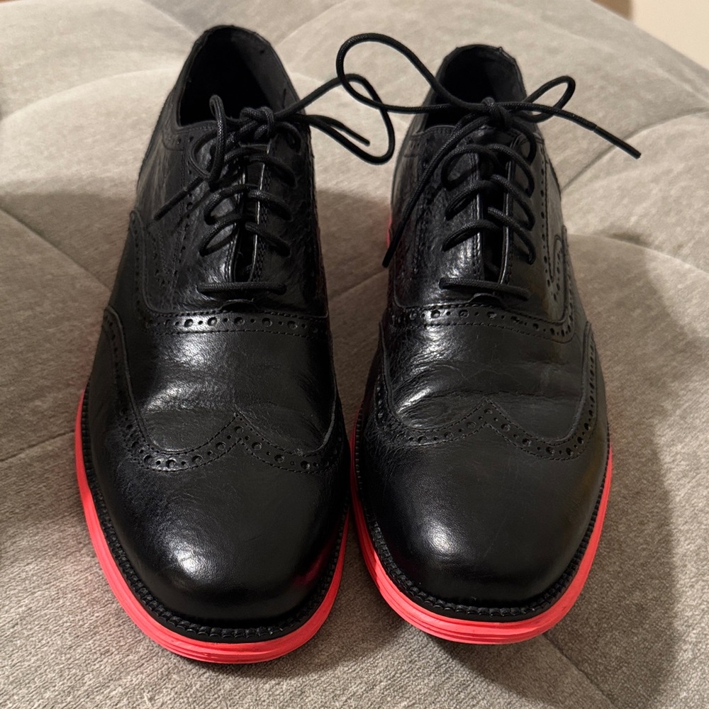 Cole Haan Black and Red Oxfords